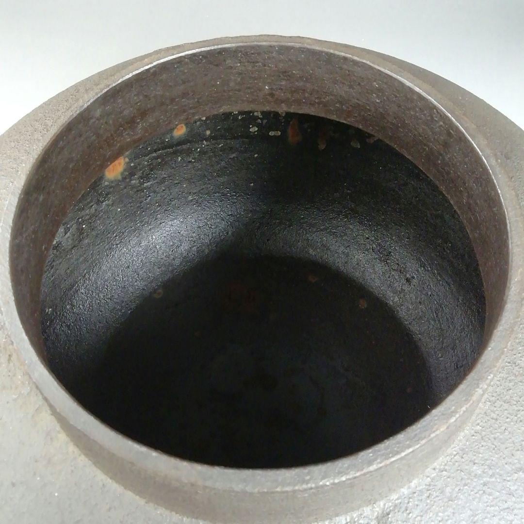 Ｗ２５２　茶釜　『鵬雲斎好　鶴雲釜』『釜師　菊池政光』『鉄釜』　共箱　茶道具