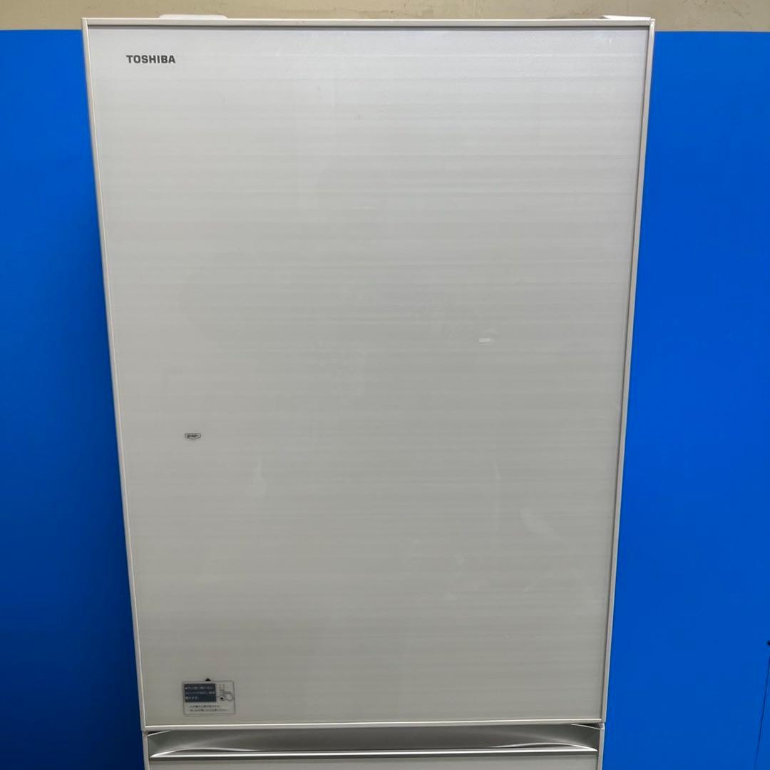 993 関東圏　大型冷蔵庫　5ドア　ガラストップ　400L強 右開き　極美品