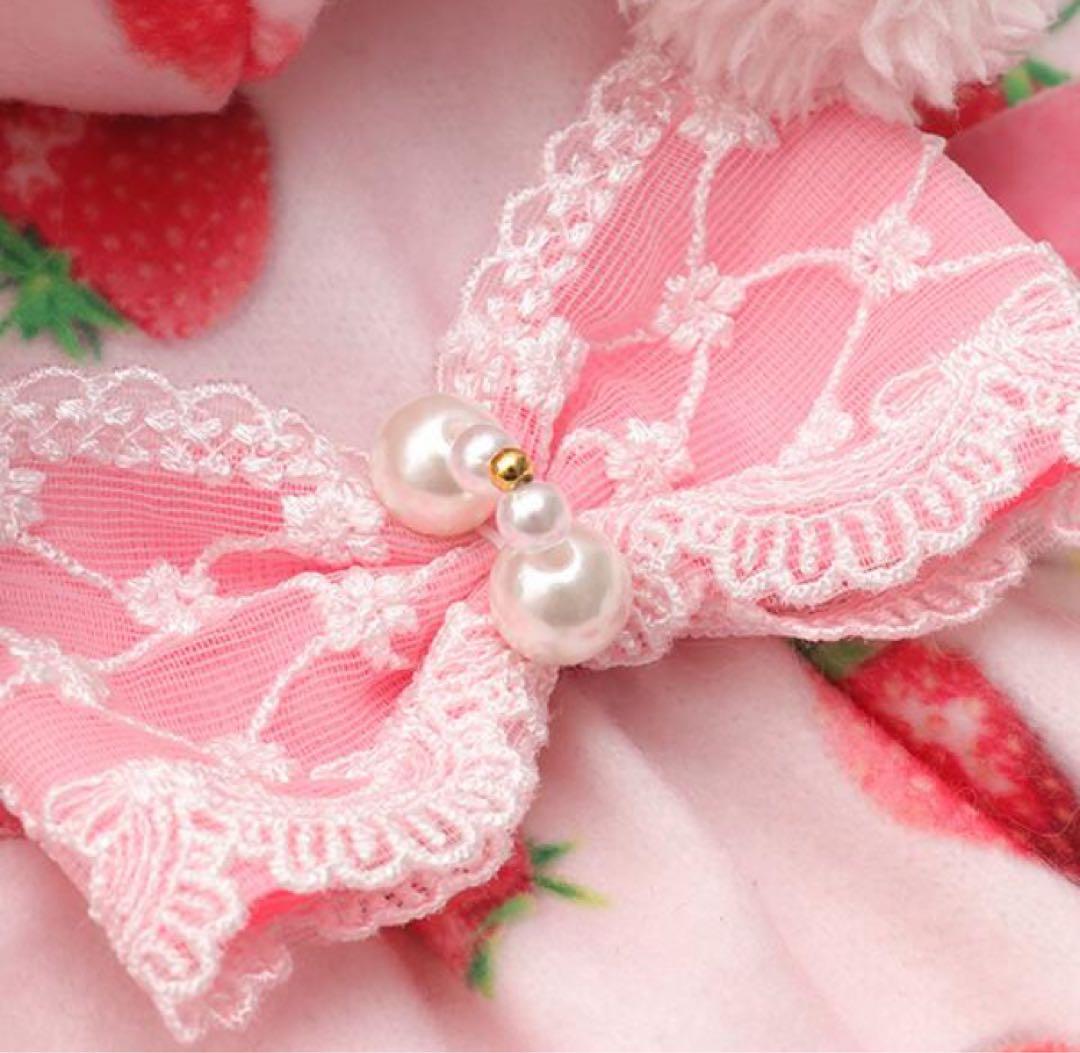 ルーさま専用　きゃんナナ　冬いちごうさ耳ワンピース　新品　Ｓ　ピンク
