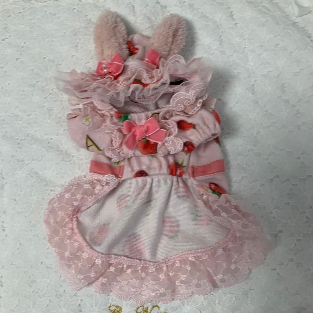 ルーさま専用　きゃんナナ　冬いちごうさ耳ワンピース　新品　Ｓ　ピンク