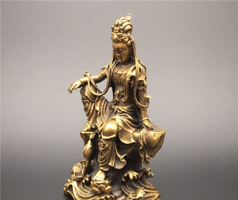 仏教美術 仏像 自在観音 小仏像 銅製 銅器
