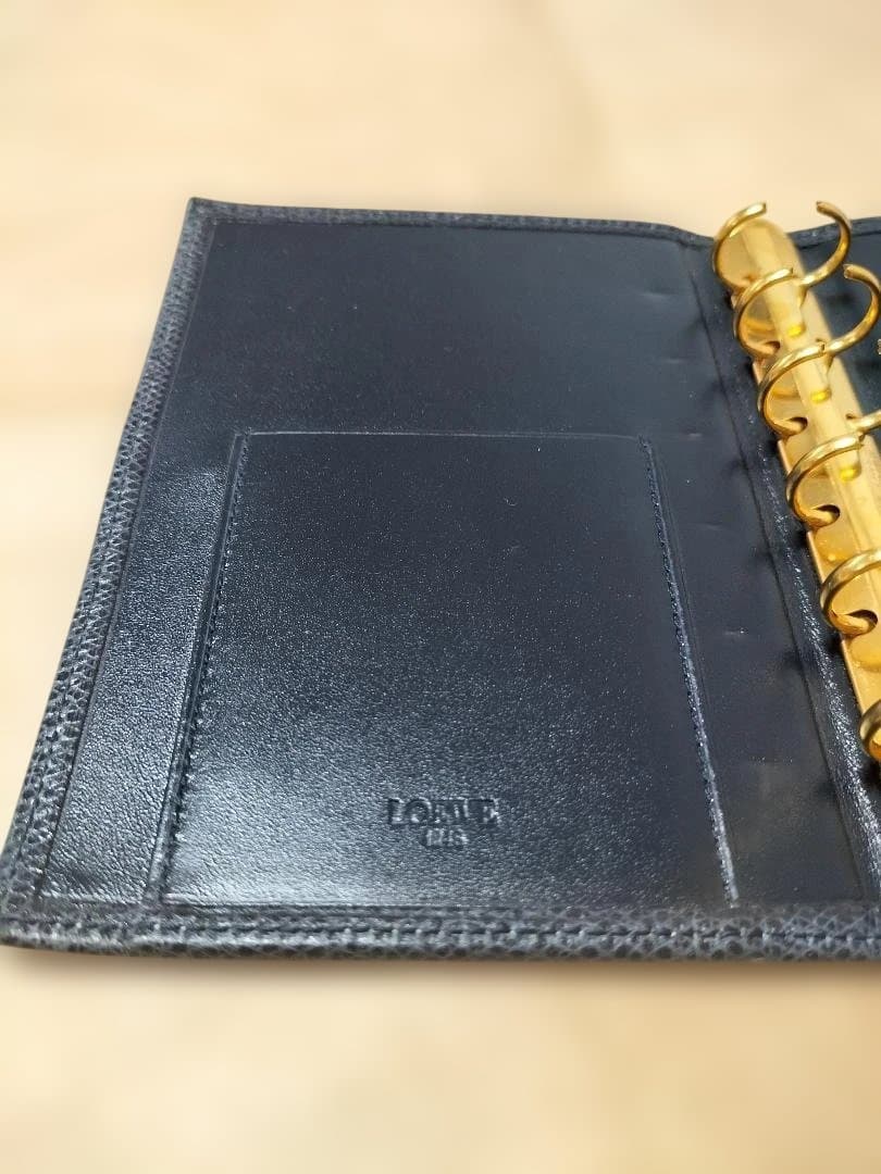 LOEWE ロエベ システム手帳 リング式ファイル　紺