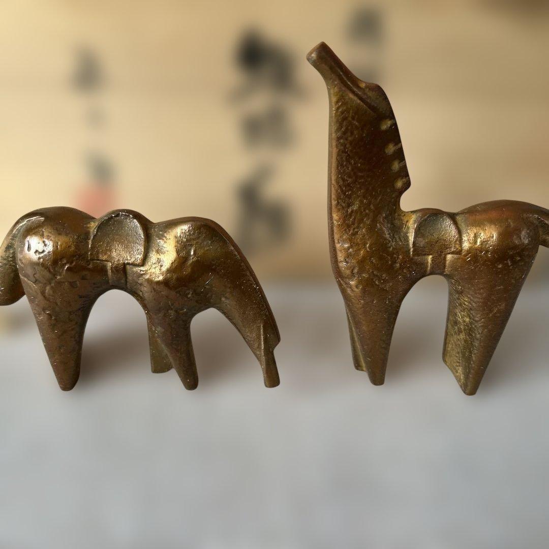 金属製　馬　三枝惣太郎　牧場の朝　工芸品