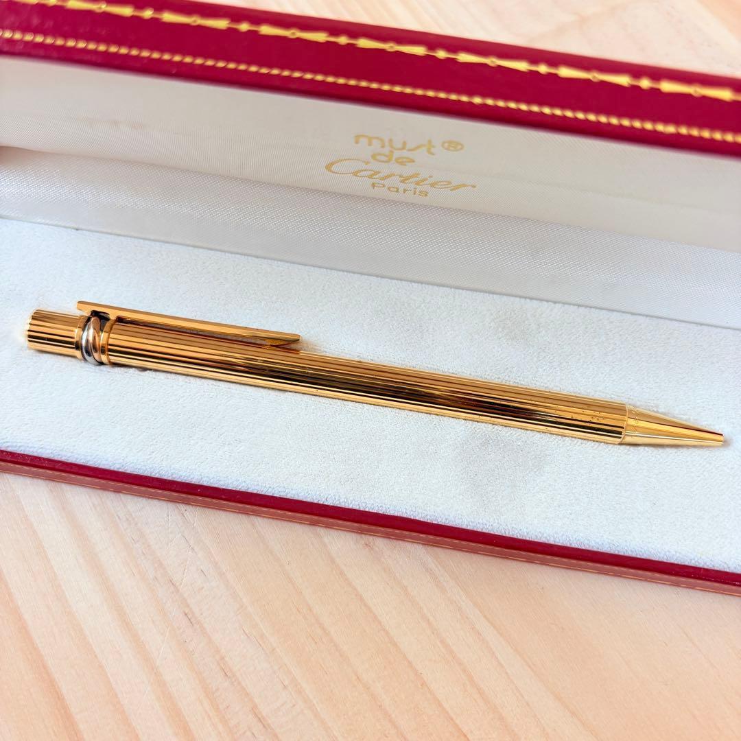 Cartier must ボールペン ゴールド トリニティ 専用ケース付き