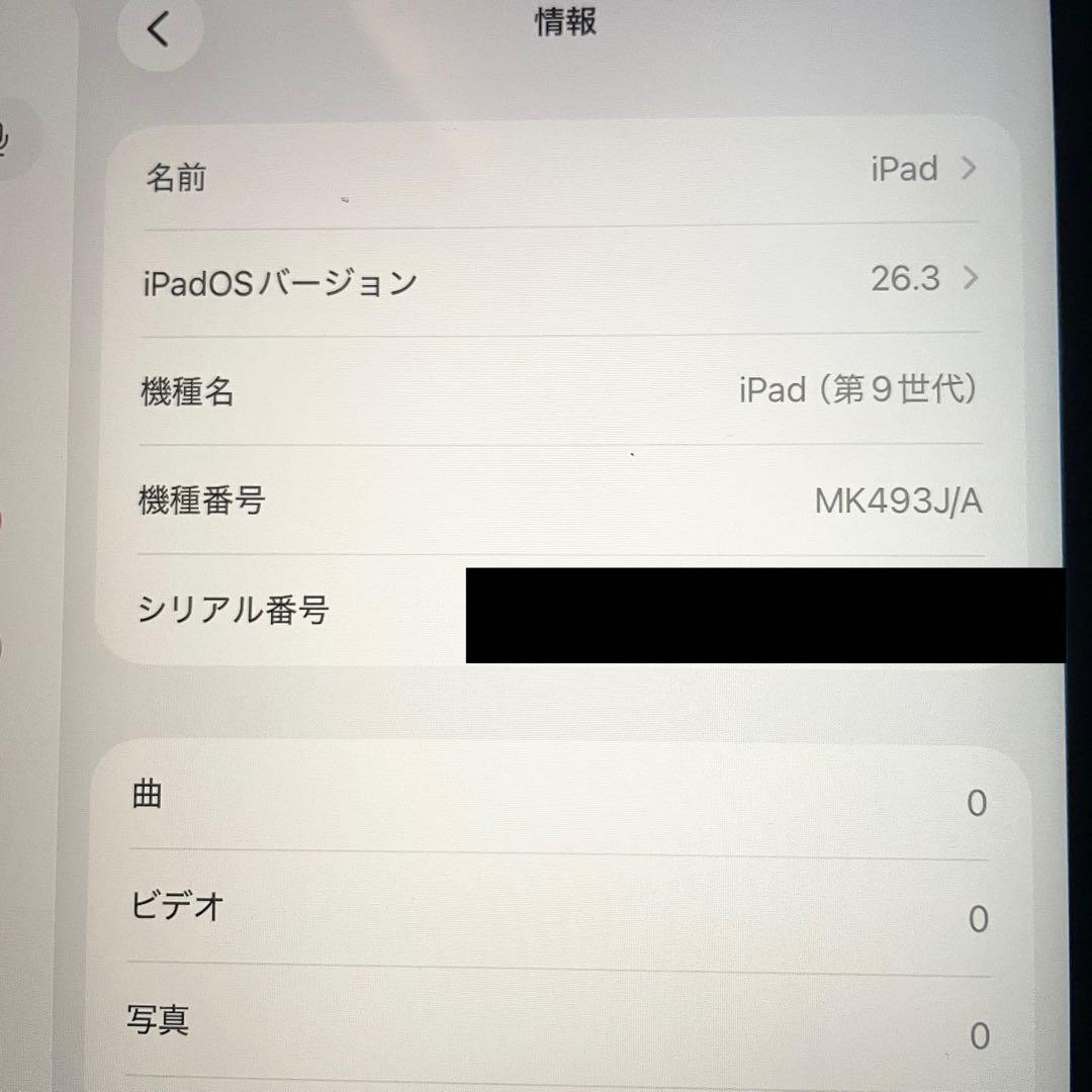 【極美品】iPad 第9世代本体 64GB Wi-Fi+Cellular