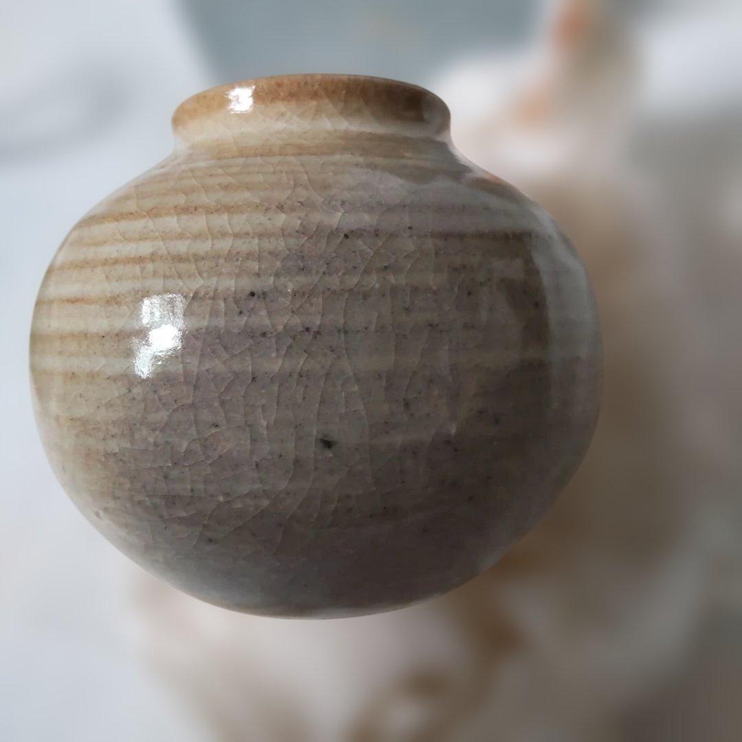 萩焼 文琳茶入 仕覆 有楽緞子 茶道具 茶入 美品 です。