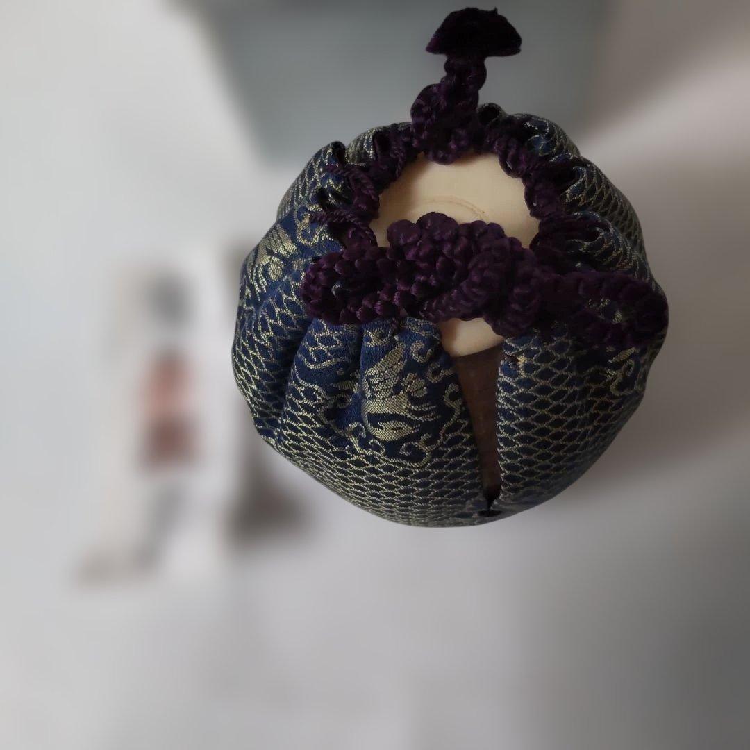 萩焼 文琳茶入 仕覆 有楽緞子 茶道具 茶入 美品 です。