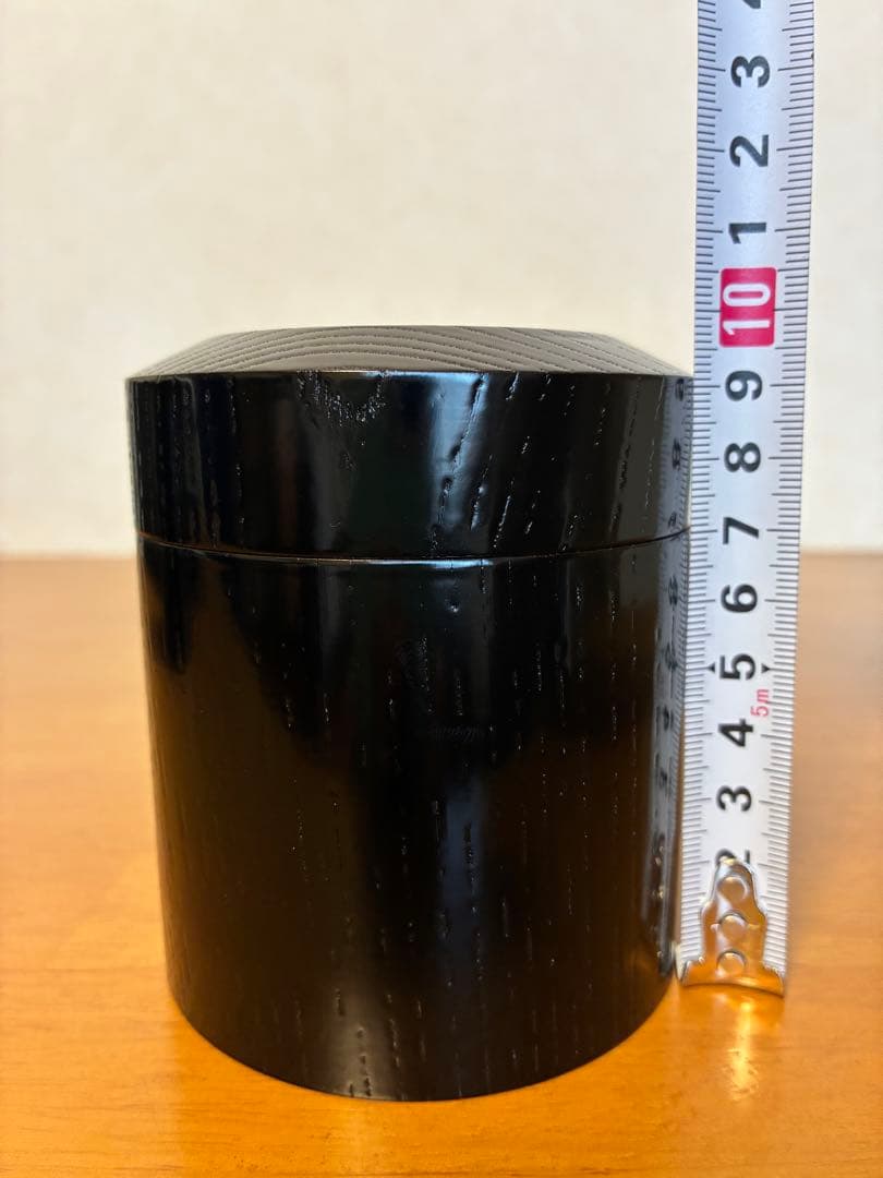 c-66 茶道具　黒搔合塗　挽家一双 詰茶棗