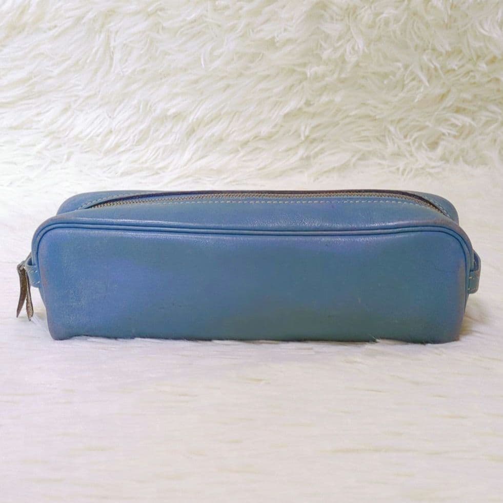 HERMES ペンケース 四角型 ライトブルー