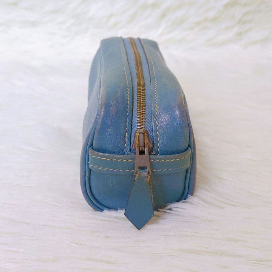 HERMES ペンケース 四角型 ライトブルー