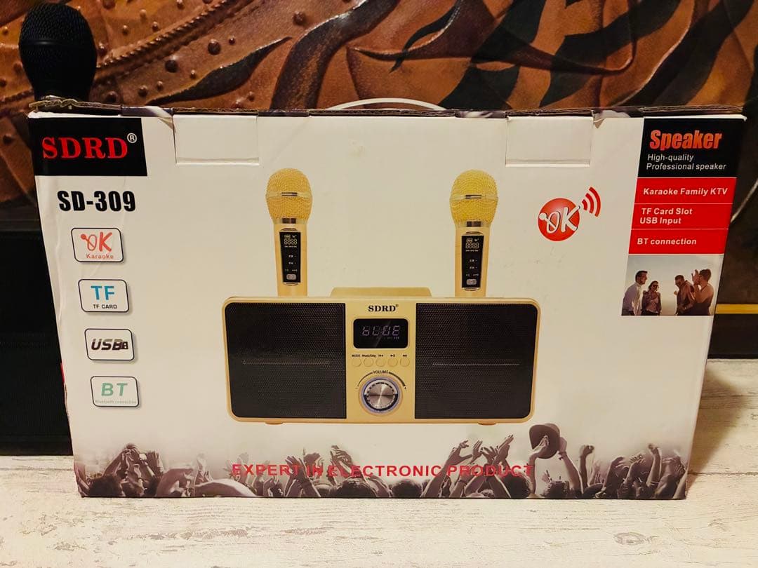★【美品】SDRD製 家庭用スピーカー付きカラオケ機器SD-309 サービス品付