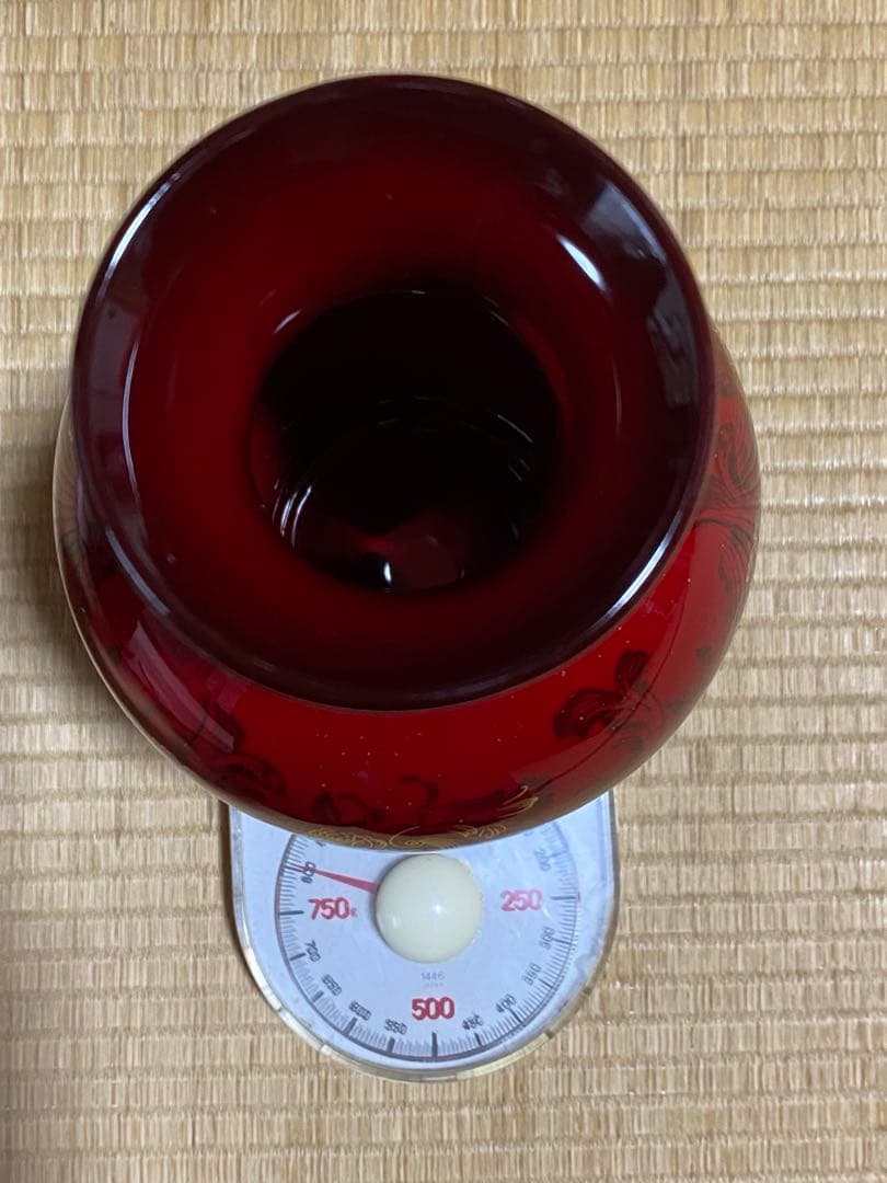 ♦️ノリタケボーンチャイナ 金彩花唐草文 辰砂フラワーベース ヴィンテージ物花瓶
