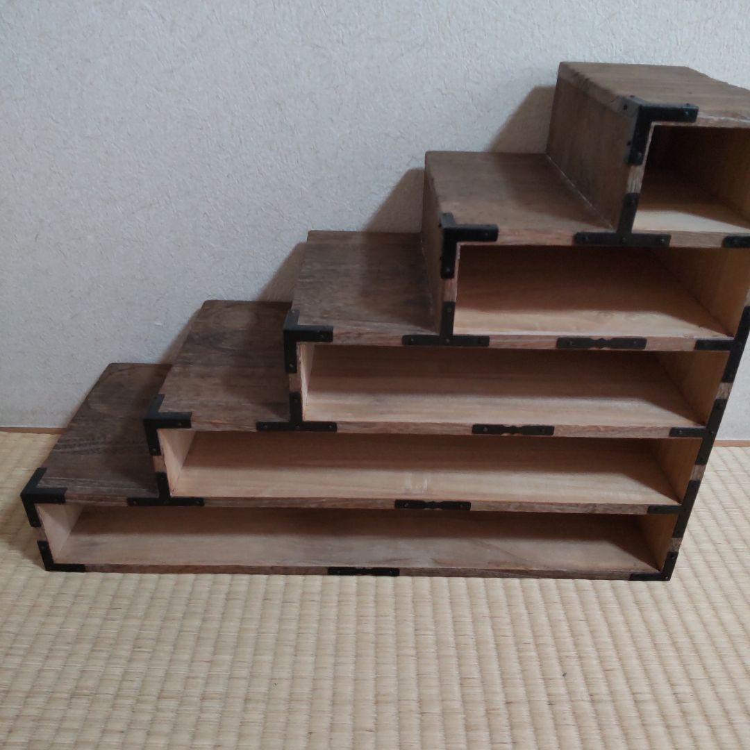 階段型木製箪笥　ミニタンス　アンティーク　レトロ
