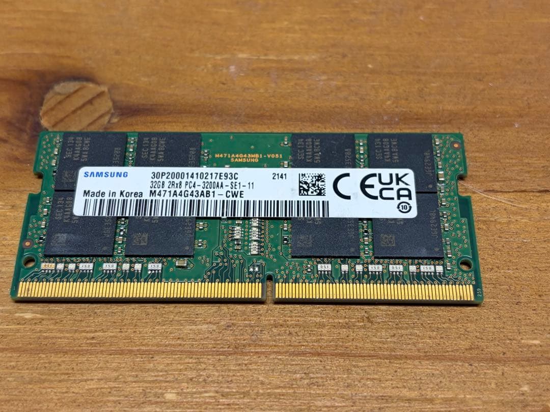 Samsung SO DIMM DDR4 3200 32GB 2枚 ノート用