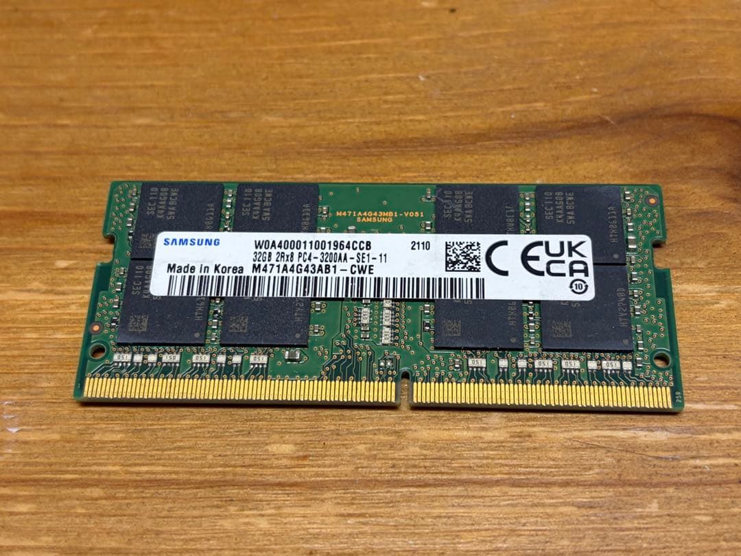 Samsung SO DIMM DDR4 3200 32GB 2枚 ノート用