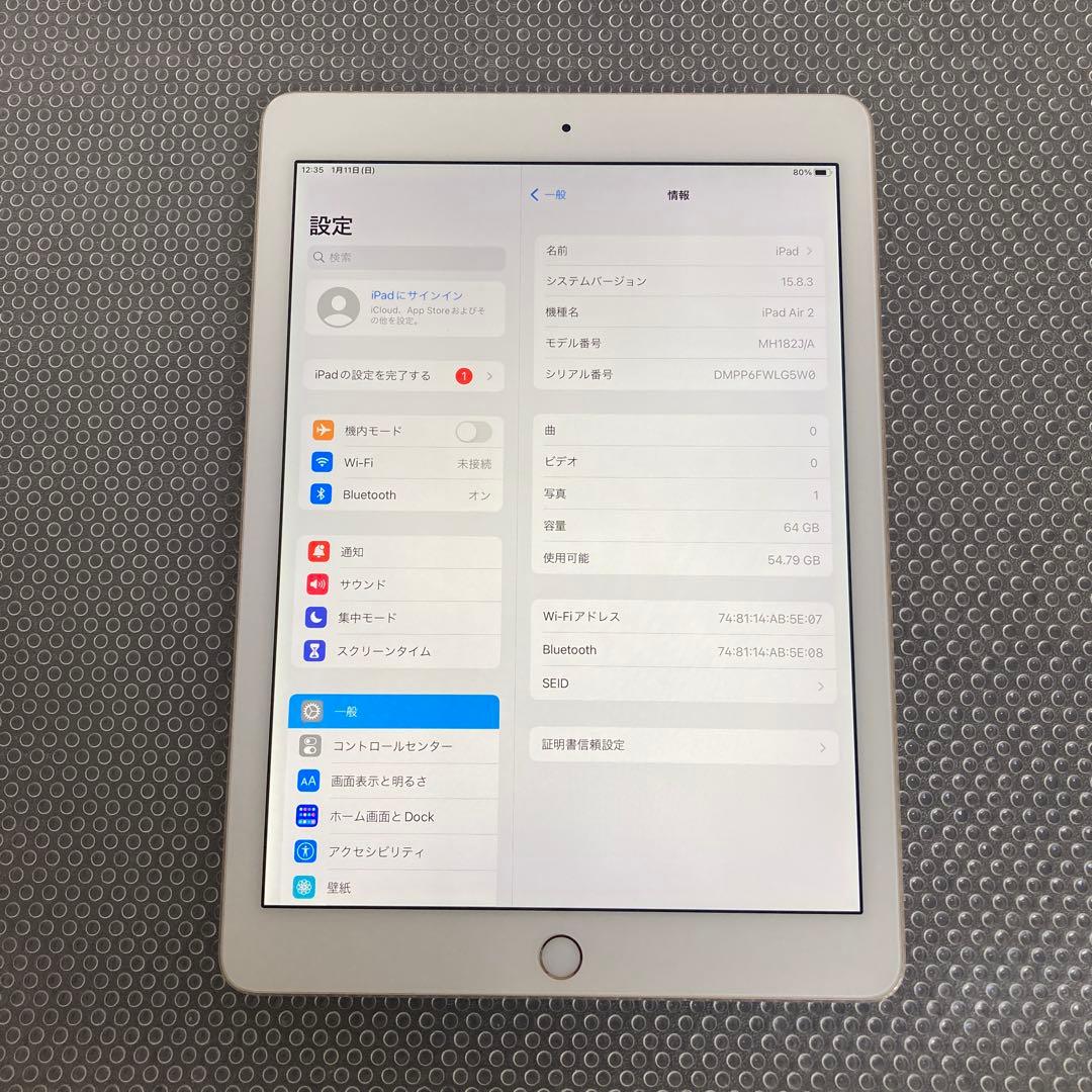 3948【早い者勝ち】iPad Air2 第2世代 64GB WIFIモデル☆