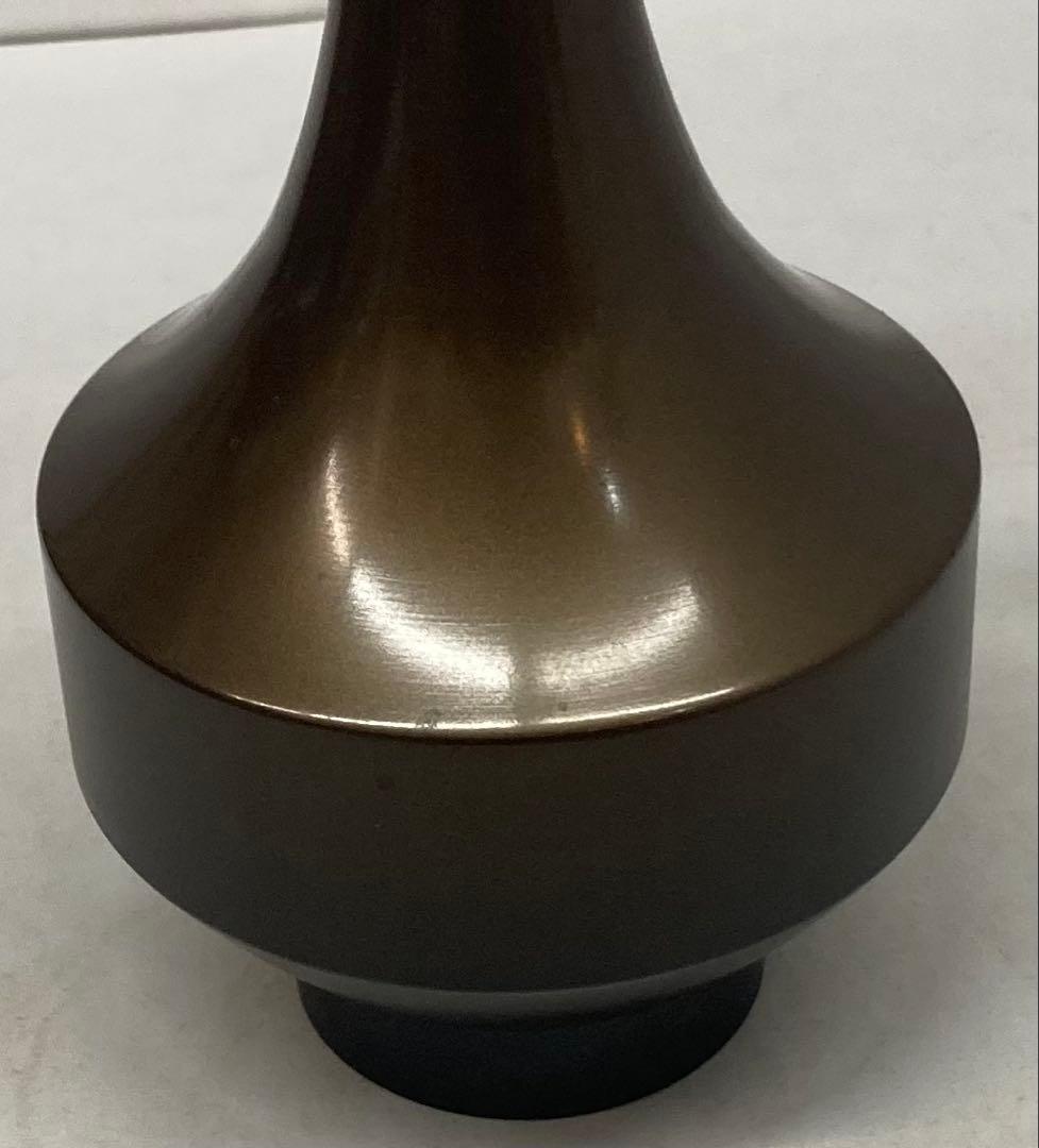 B572b「唐銅 鶴首 花入」金森浄栄作　共箱　鋳師　富山高岡　花器　茶道具