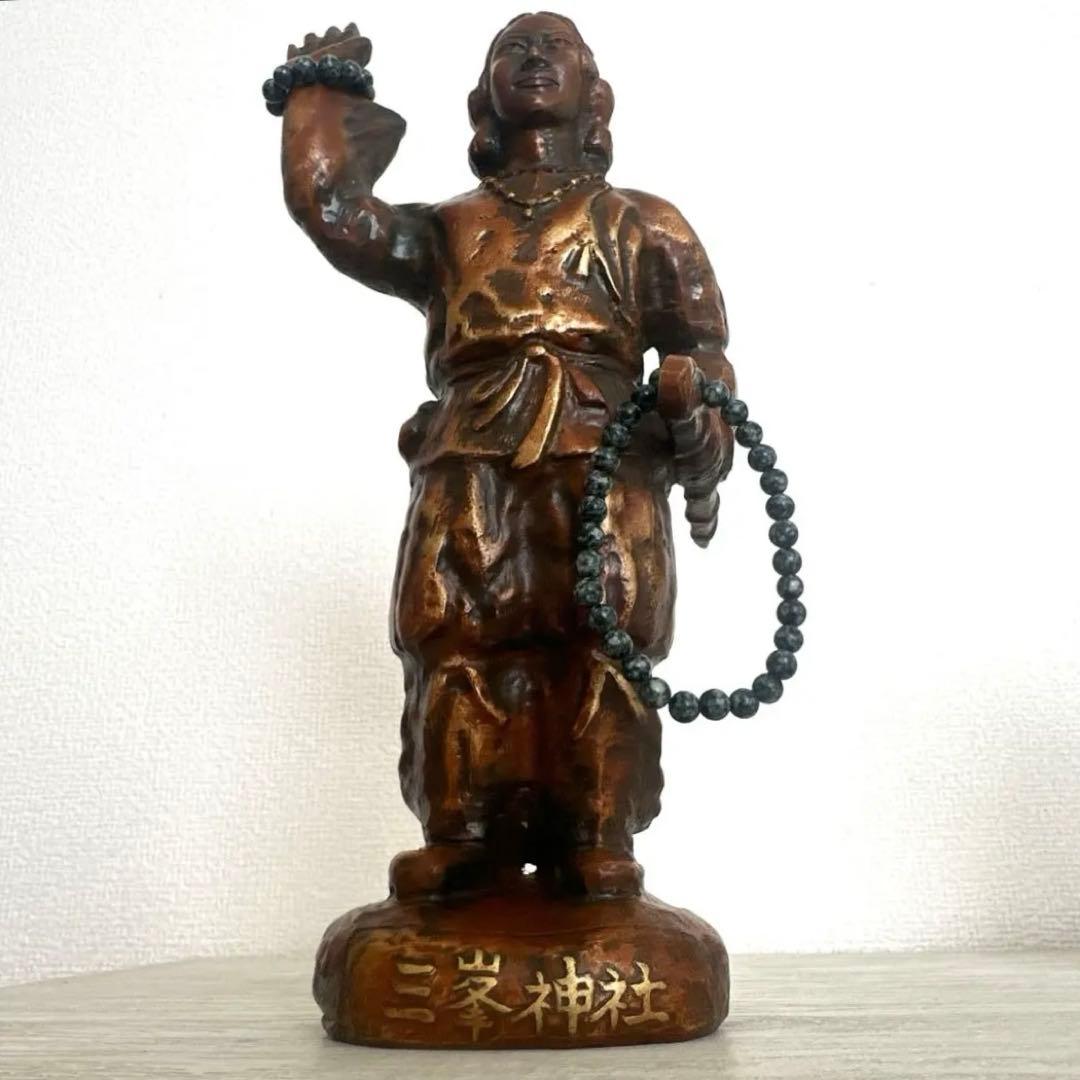 【三峯神社限定・一点物】日本武尊像 三峯神社参拝購入｜遠野霊石お揃いブレスレット