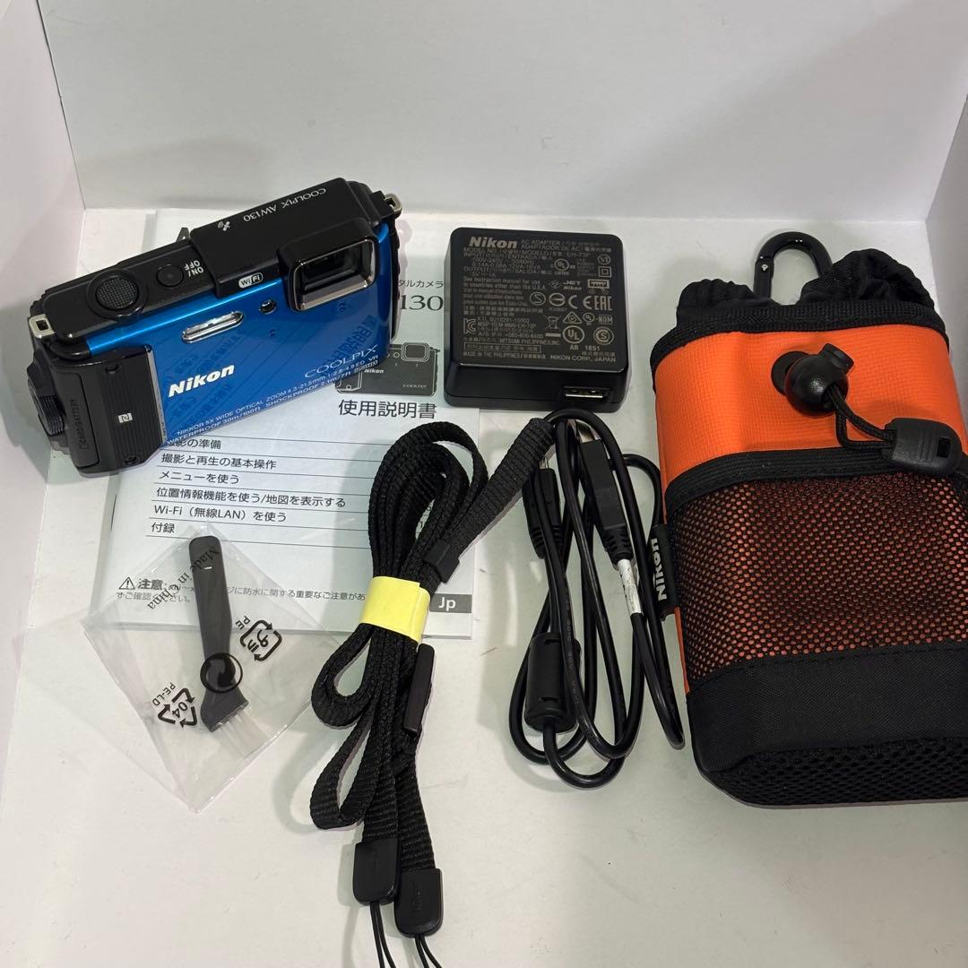 Nikon ニコン COOLPIX AW130 ブルー バッテリー 充電器付き