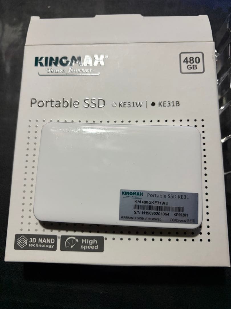 KINGMAX ポータブルSSD 480GB KE31W/KE31B
