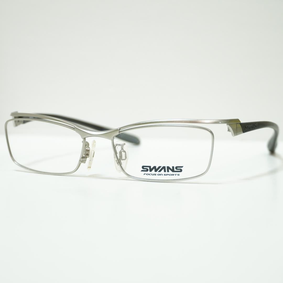 新品未使用 SWANS スポーツメガネ 日本製 シルバー レンズ交換可　メンズ