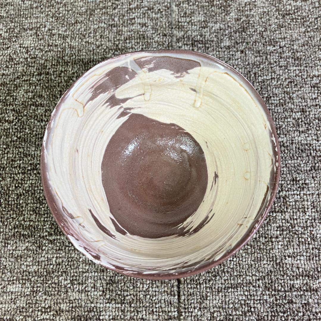 未使用 祥瑞窯 浅見五郎助 刷毛目 茶碗 共箱入り 茶道具 Sh0213-07