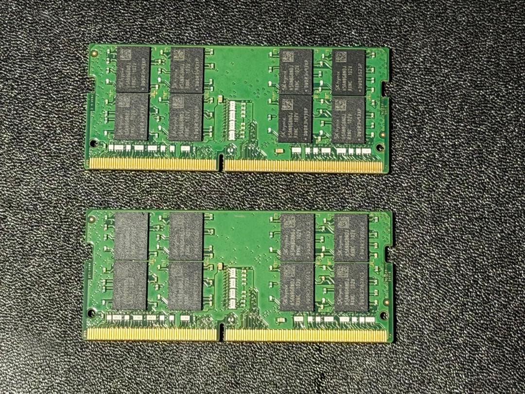 動作確認済32GB DDR4 16GB×2 ノートパソコン 2枚セットSK