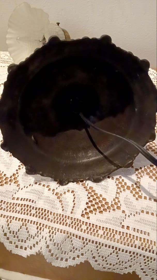 ヴィンテージ　 テーブルランプ　 フラワーガラス