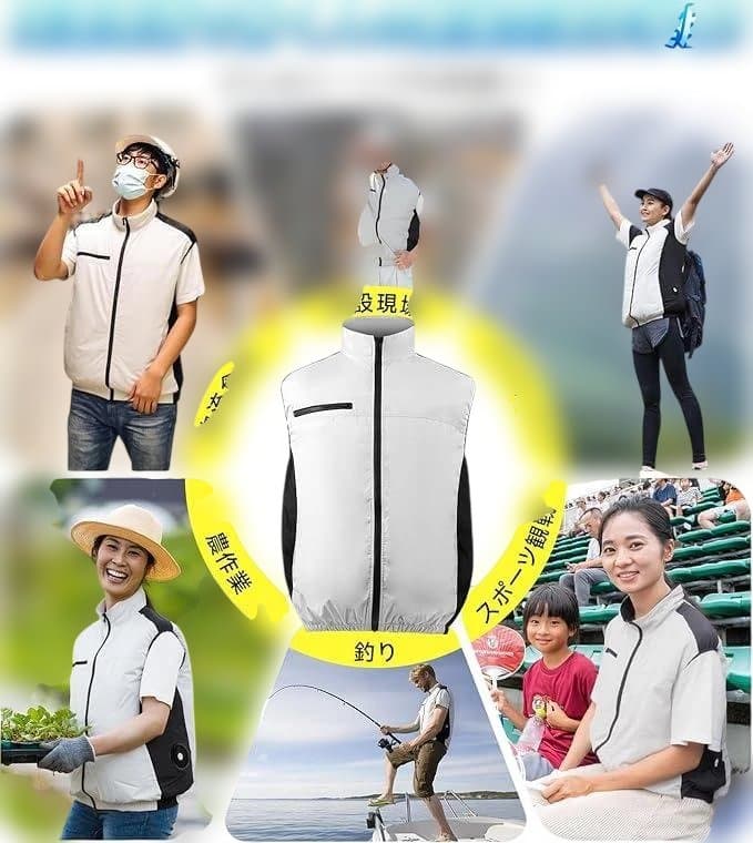 ファン付きベスト 空調作業服 バッテリーセット 3D送風 冷却服 メンズ 作業着
