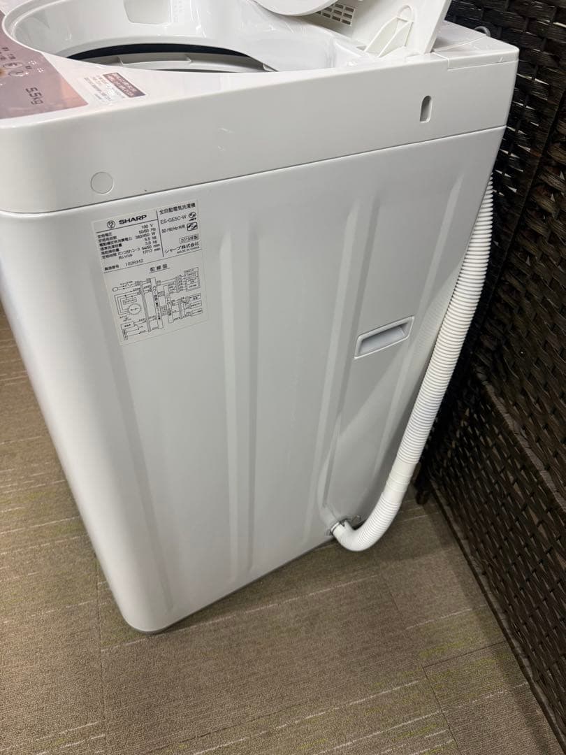 【分解洗浄消毒作業済】【美品】SHARP 5.5Kg全自動洗濯機　ES-GE5C