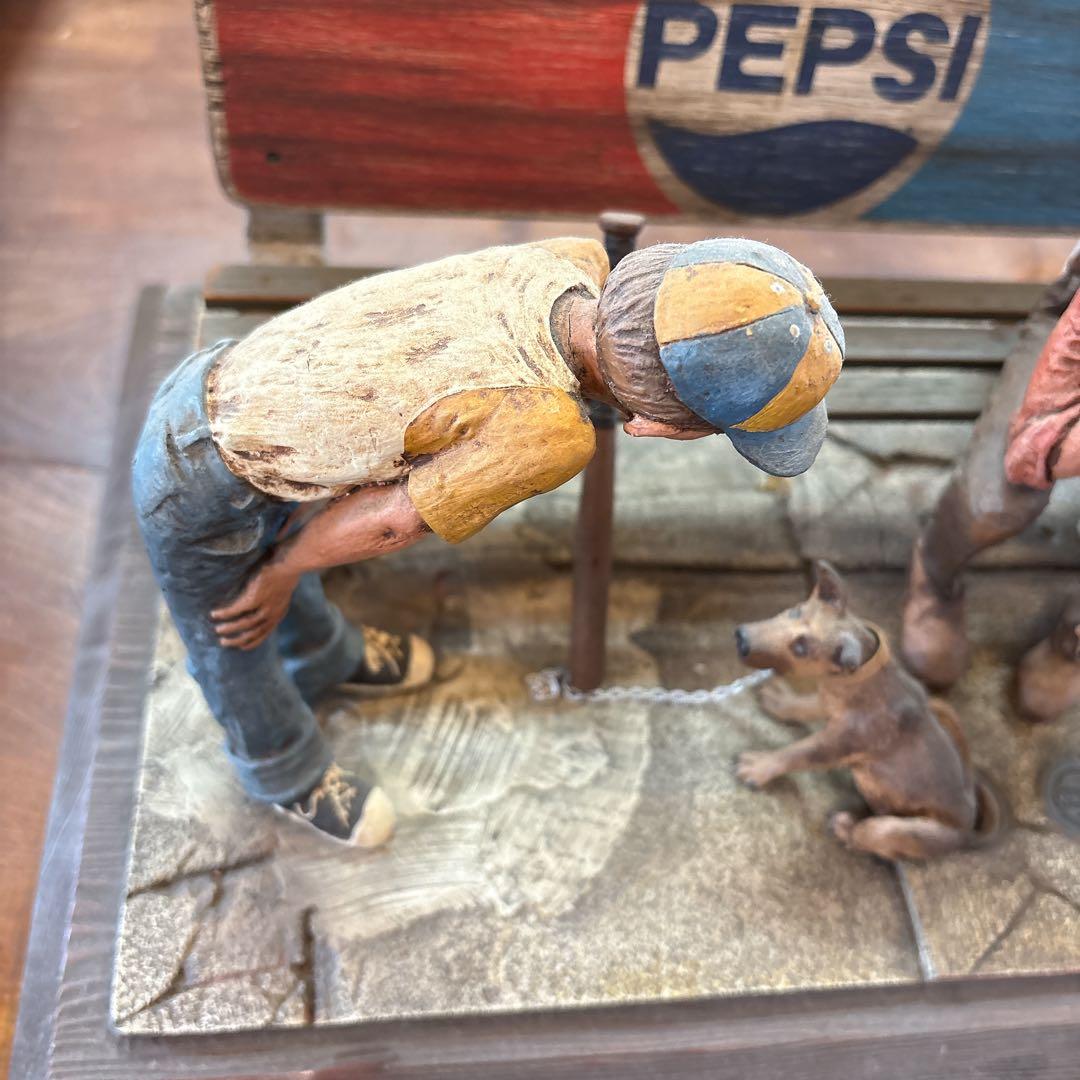 彫刻家 マイケルガーマン作 アンティーク彫刻　アメリカンインテリア ペプシベンチ