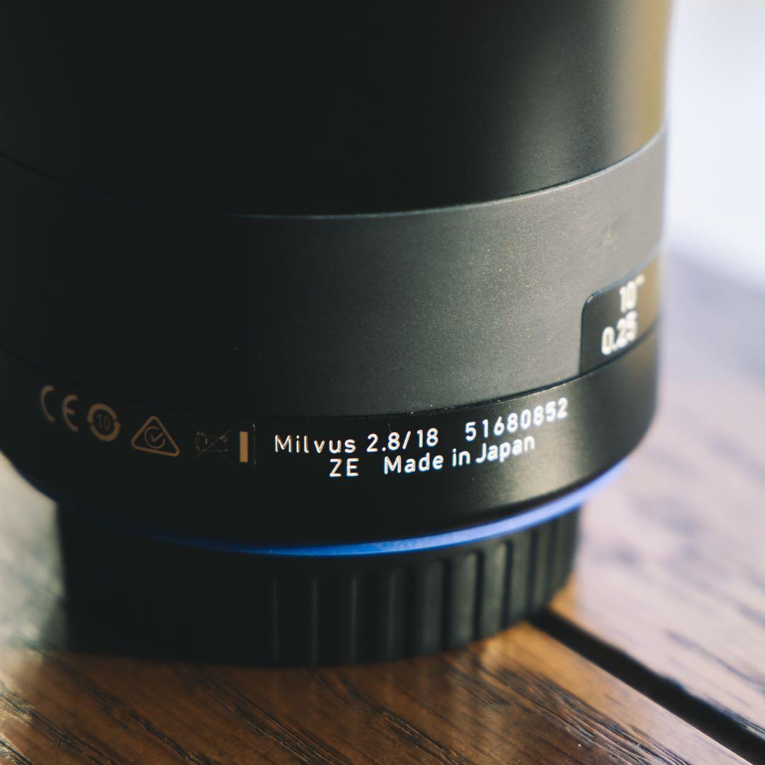 Zeiss Milvus F2.8 18mm単焦点レンズCanon EFマウント