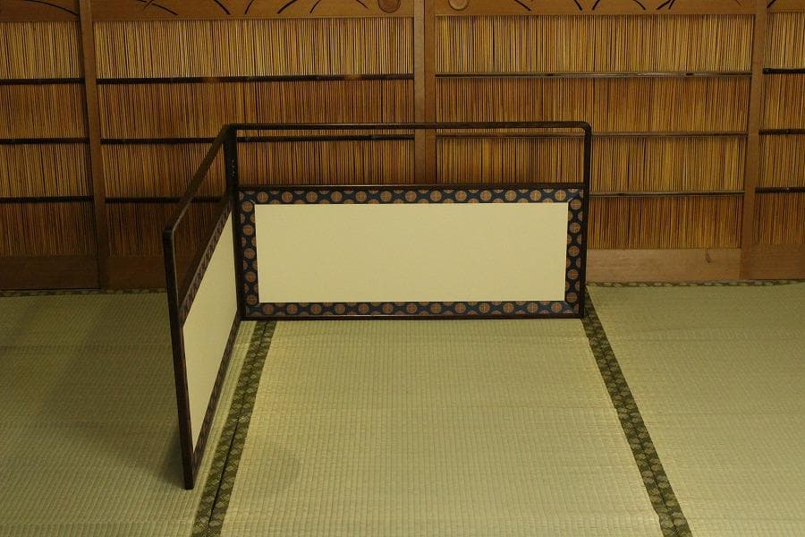 茶道具 風炉先屏風 唐松 間仕切り 衝立(A467)