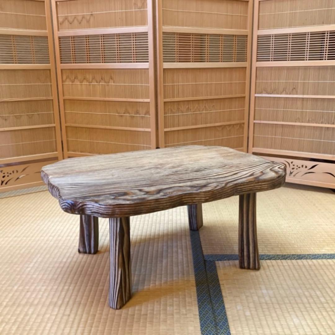 山形 庄内 時代杉 座卓 ちゃぶ台 飾り台 置物台 天然木 和風 家具 レトロ