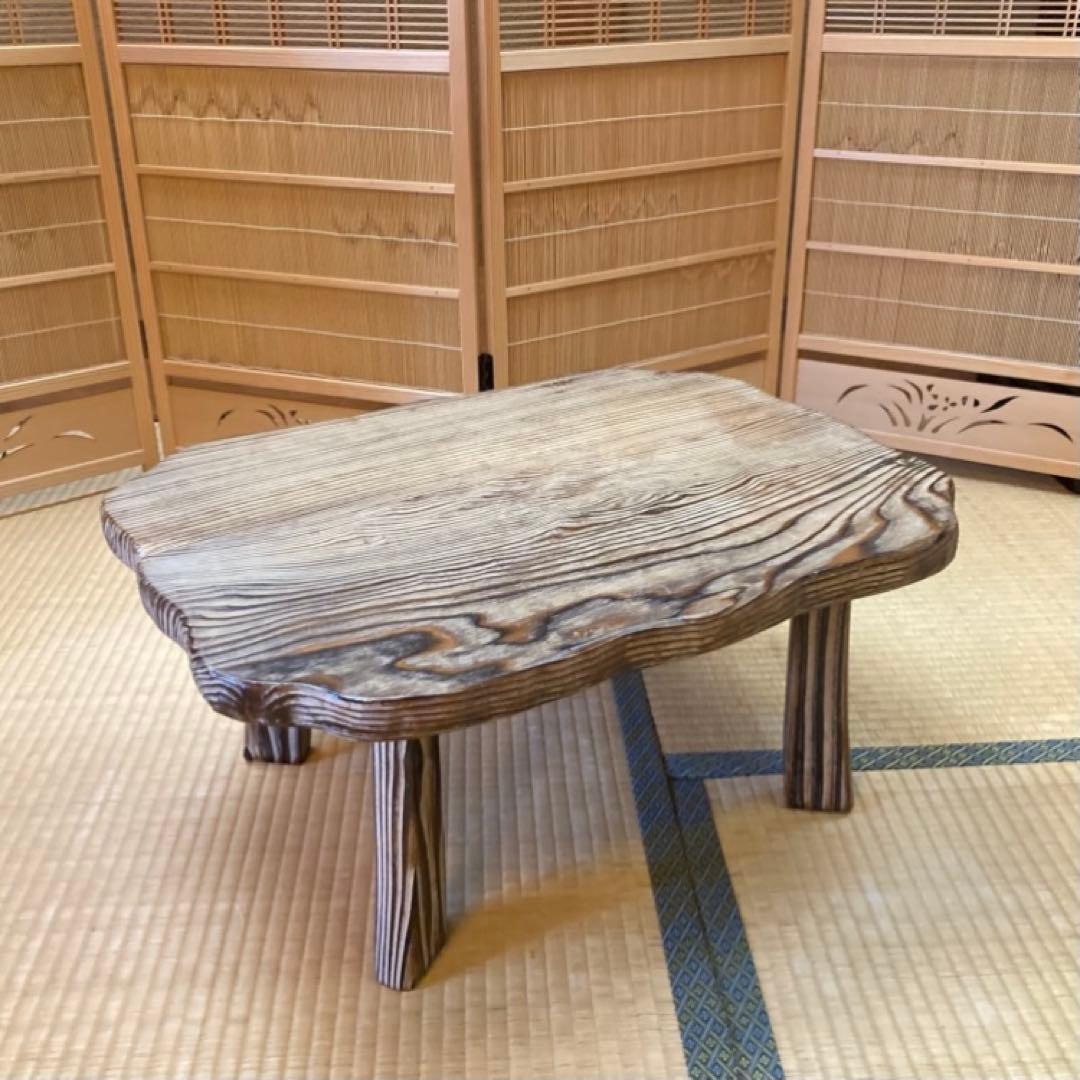 山形 庄内 時代杉 座卓 ちゃぶ台 飾り台 置物台 天然木 和風 家具 レトロ