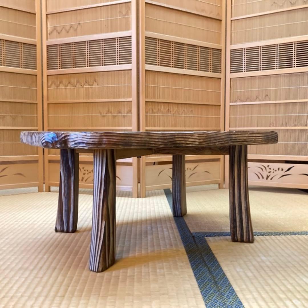 山形 庄内 時代杉 座卓 ちゃぶ台 飾り台 置物台 天然木 和風 家具 レトロ