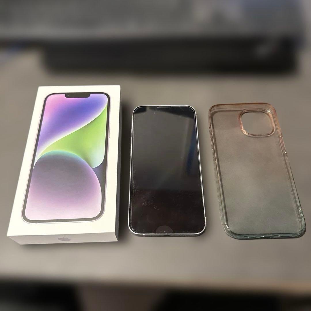 iPhone14 128GB purple シリコンケース 箱 ライトニング