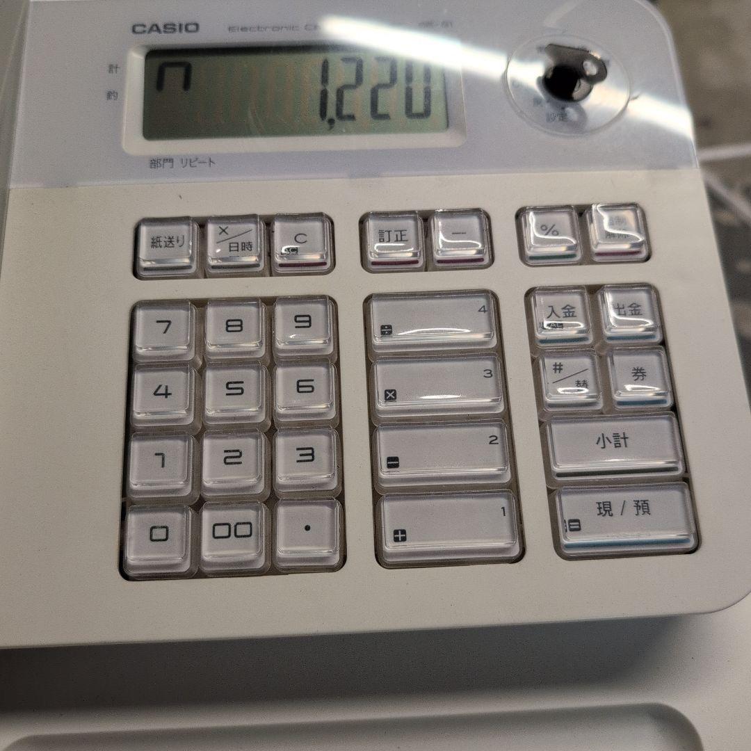 カシオ CASIO レジスター 小型ドロア SE-G1 ホワイト　レジロール付き