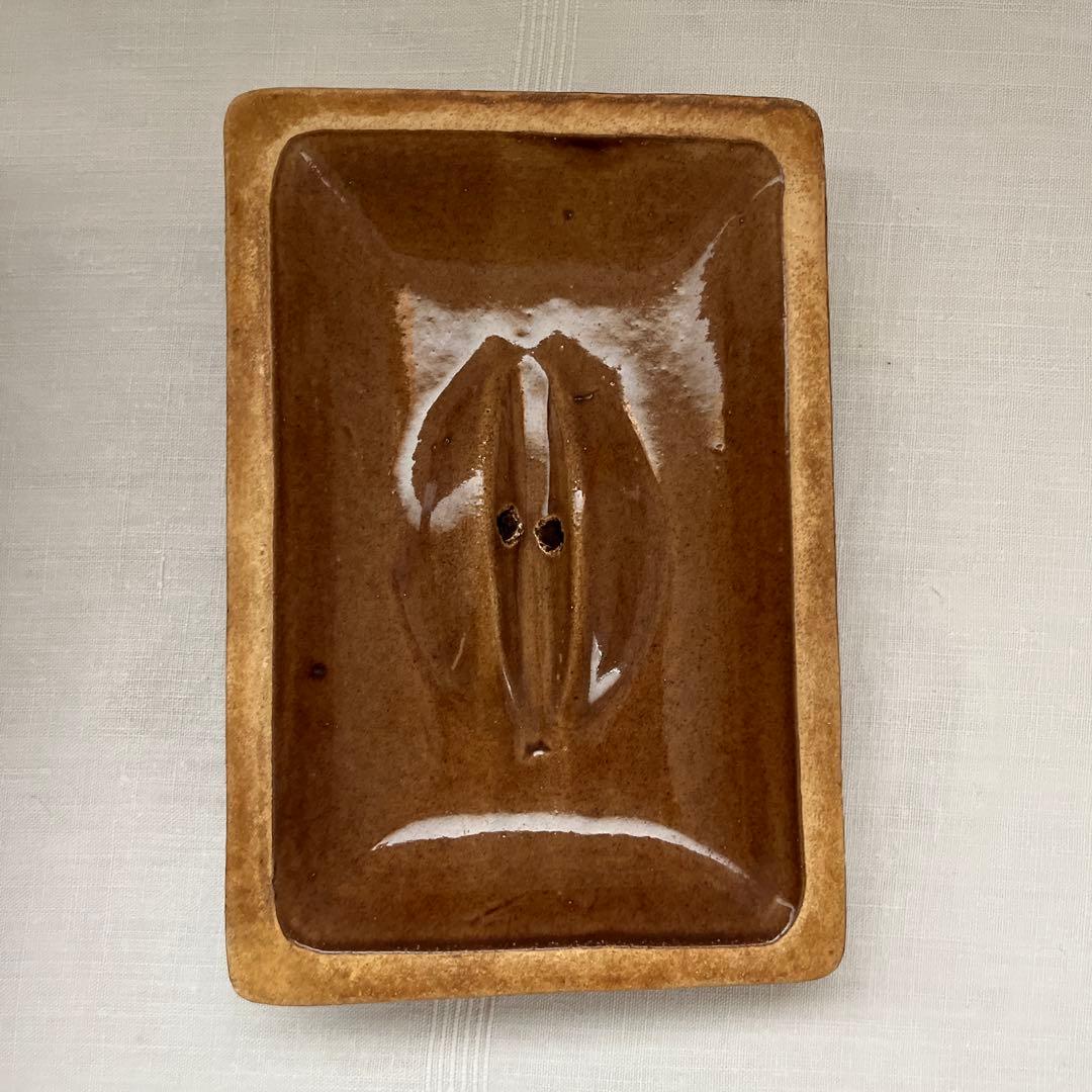 レア✨ フランスアンティーク テリーヌポット 陶器 グラタン皿 ハチミツ色 飴色