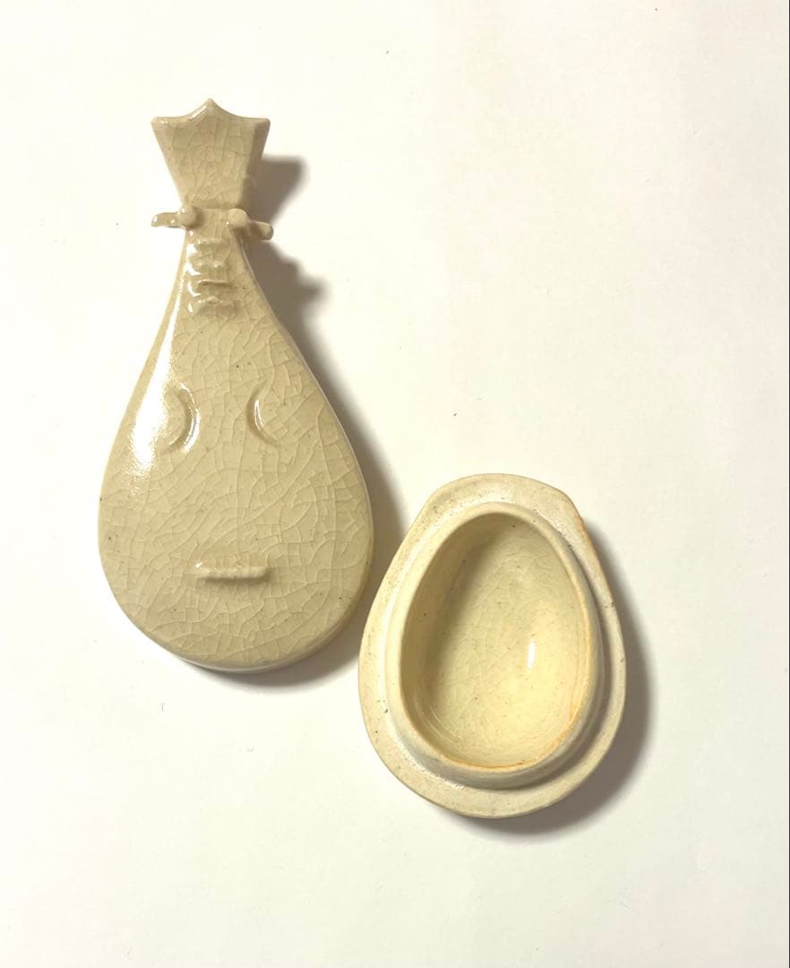 茶道具　琵琶香合 木箱付き