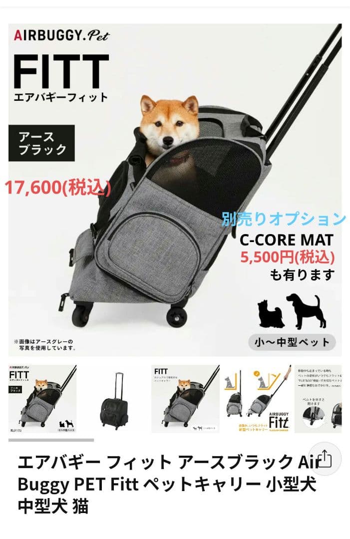 AIRBUGGY エアバギー フィット ペットカート キャリー ブラック
