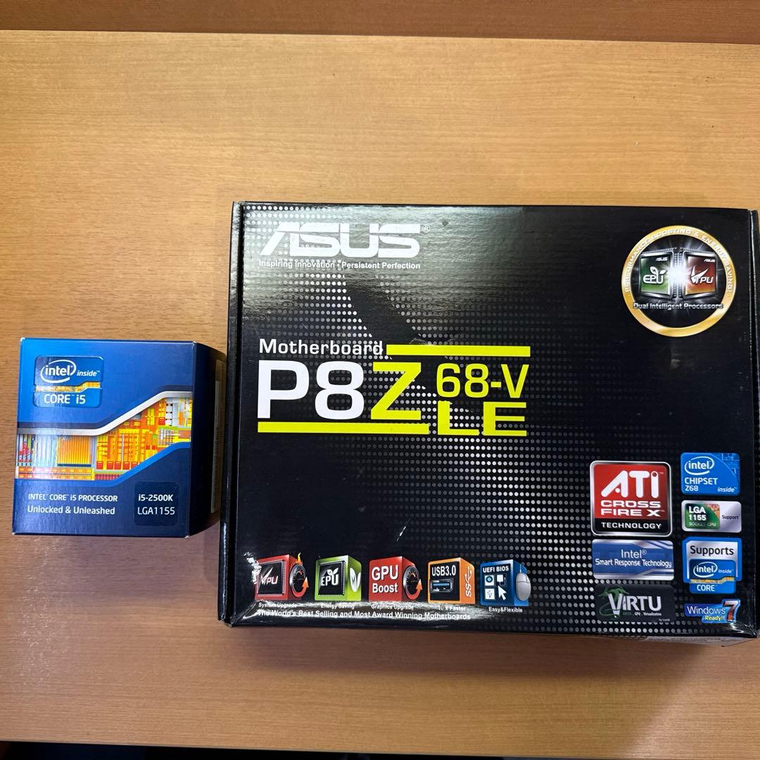 ASUS P8P67 LE マザーボード + core i5-2500K元箱あり