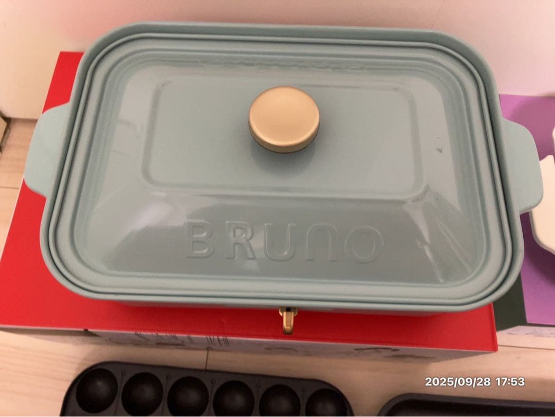 美品BRUNO ブルーノ コンパクトホットプレート本体 プレート3種BOE021