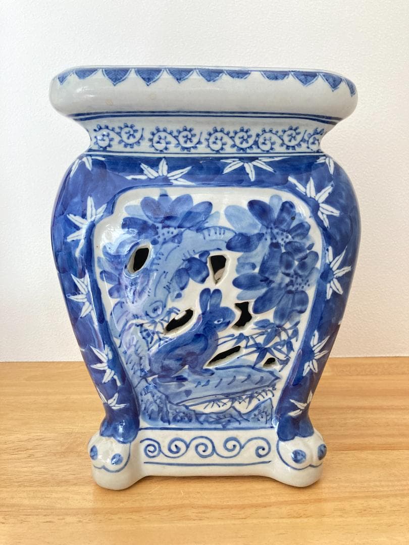 灯籠　うさぎ　陶器　骨董品　時代物