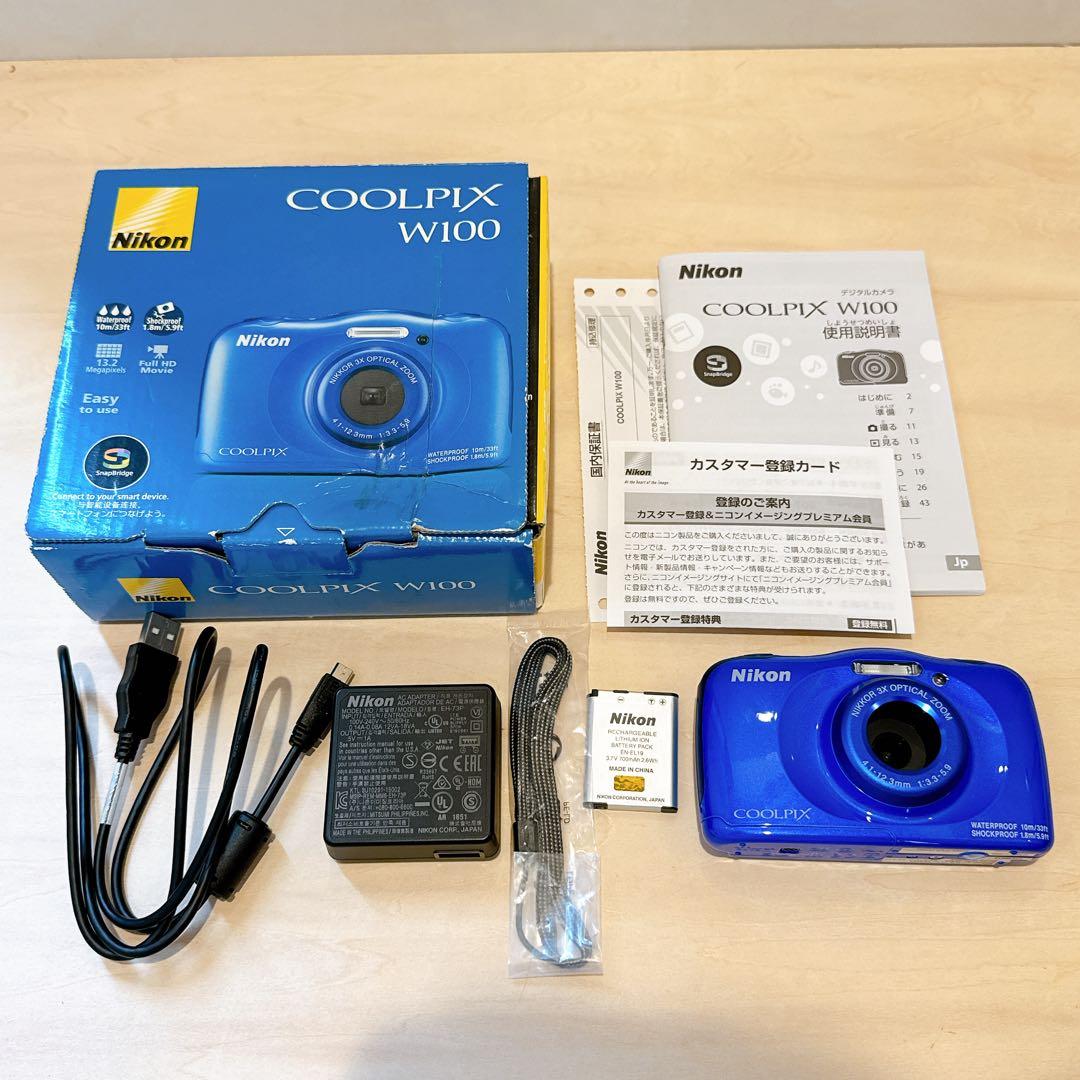極美品 Nikon COOLPIX W100 デジカメ コンデジ 防水 WiFi