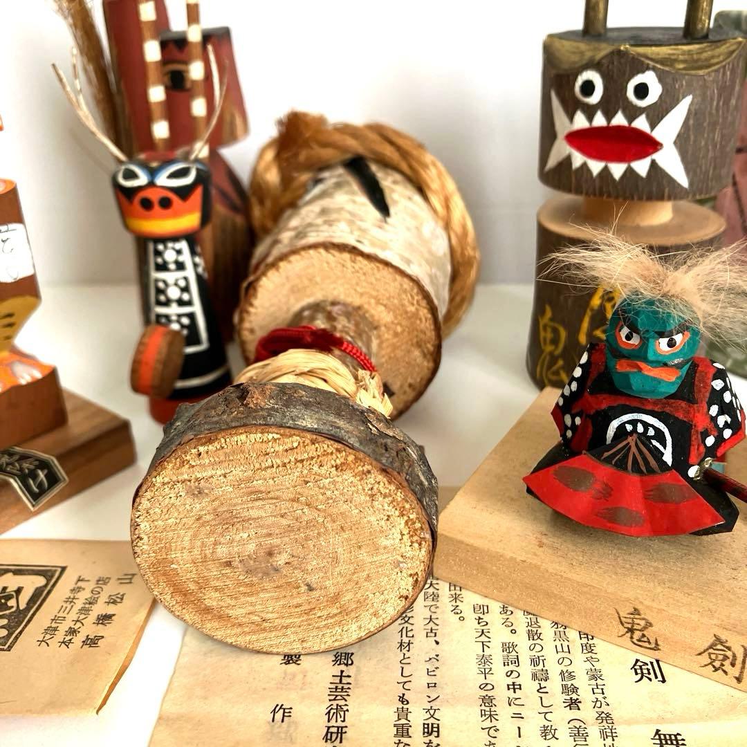 Kuunyan02鬼こけし大津絵 鬼剣舞 魔除け鬼 鹿踊りむくりこくり6点
