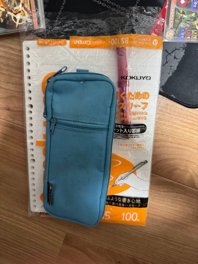 コクヨ 青色 筆箱 ルーズリーフセット