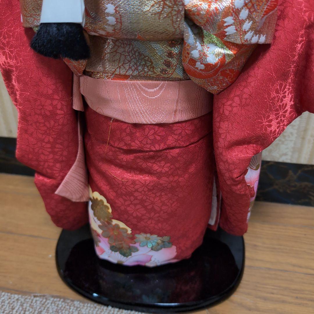 美品 市松人形 松月作印 手猫金彩 別染友禅 2体セット 日本人形