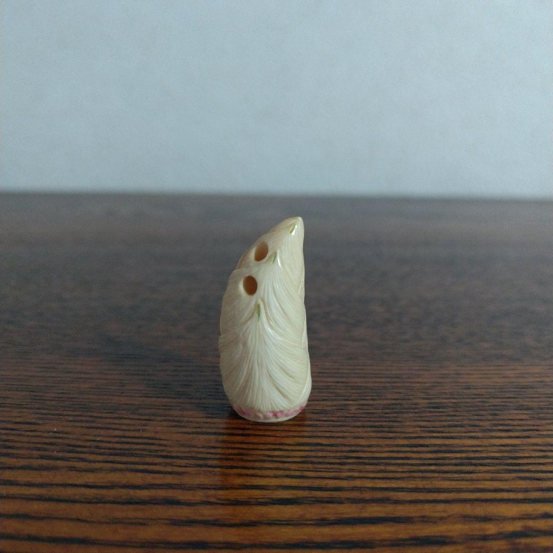 マンモス牙彫　根付　柿と筍　2点