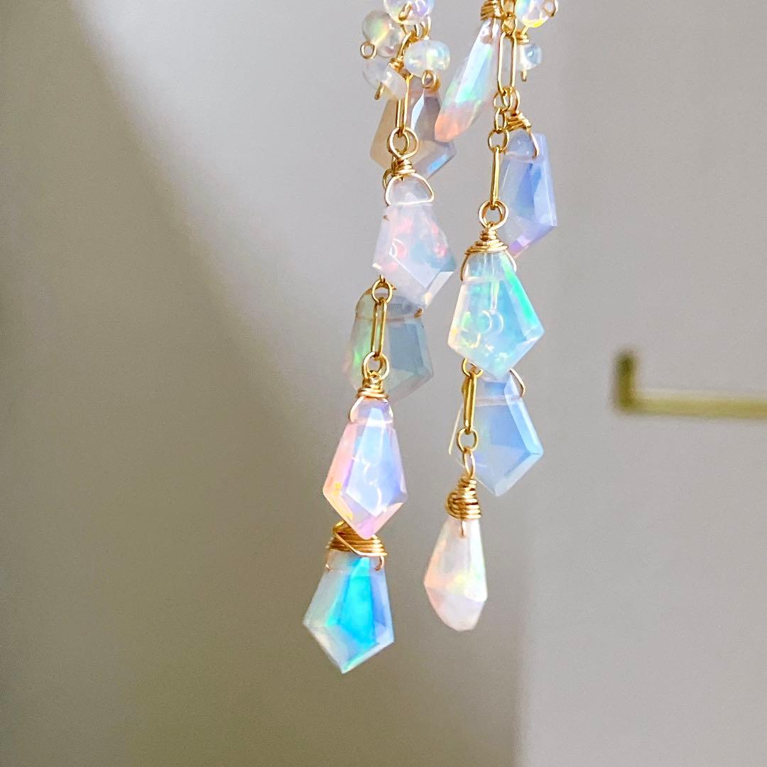 みっちゃん◆エチオピアオパールピアス✧14kgf